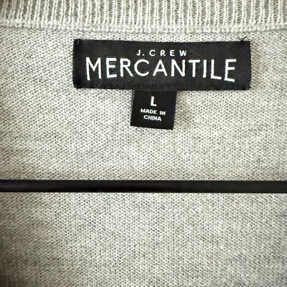 J. Crew Cotton Merino Wool Blend Lightweight V-neck Sweater in Heathered Gray L - Picture 4 of 5